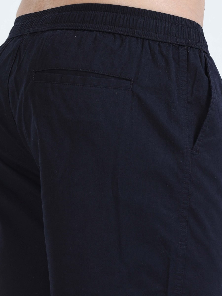 TAILORAEDGE Soft Cotton Basic Shorts In Navy