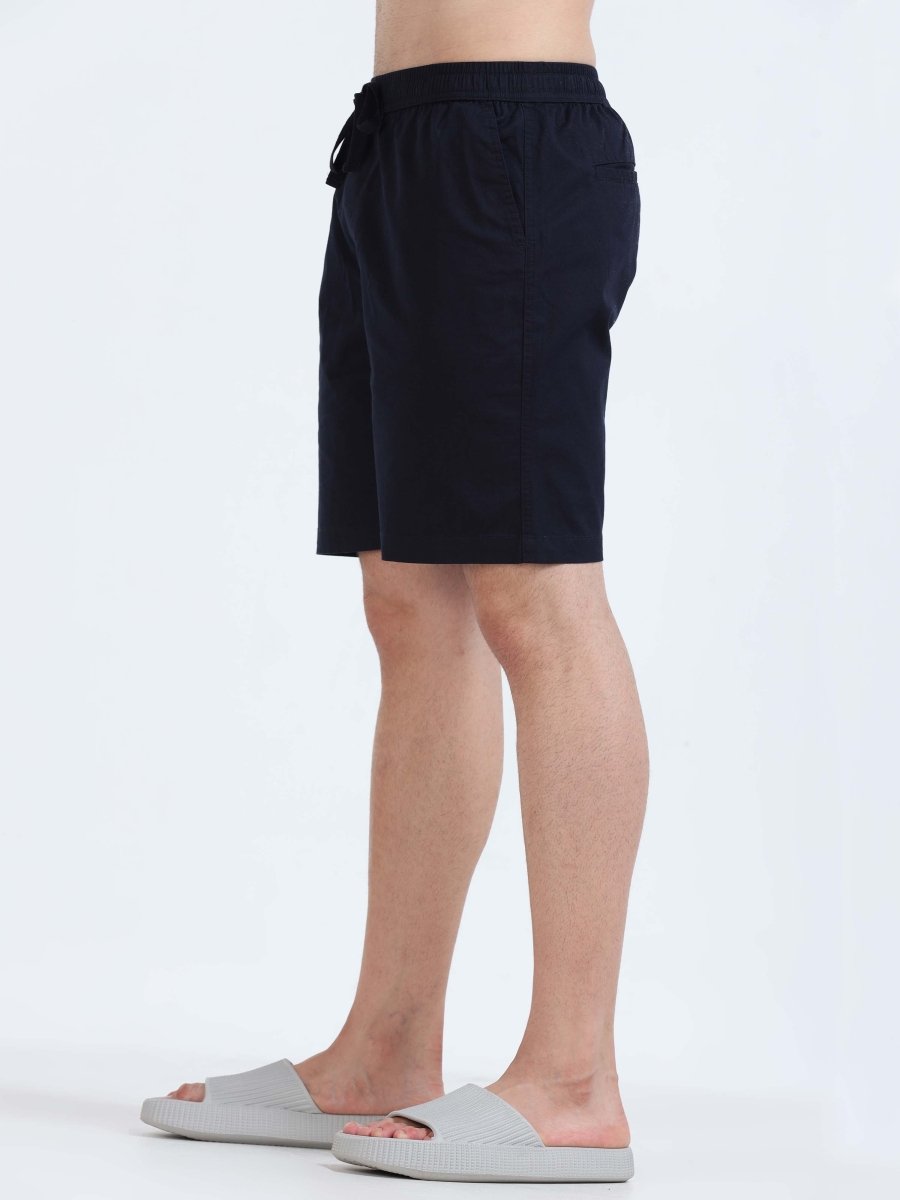TAILORAEDGE Soft Cotton Basic Shorts In Navy