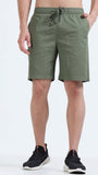 TAILORAEDGE Soft Cotton Basic Shorts In Olive