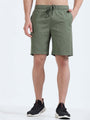 TAILORAEDGE Soft Cotton Basic Shorts In Olive