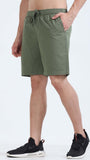 TAILORAEDGE Soft Cotton Basic Shorts In Olive
