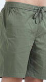 TAILORAEDGE Soft Cotton Basic Shorts In Olive