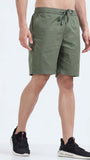 TAILORAEDGE Soft Cotton Basic Shorts In Olive