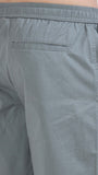 TAILORAEDGE Soft Cotton Basic Shorts In Steel Grey