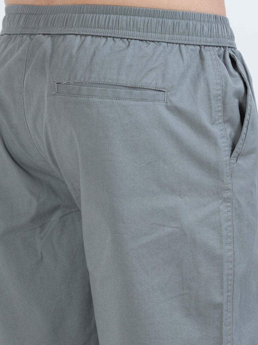 TAILORAEDGE Soft Cotton Basic Shorts In Steel Grey