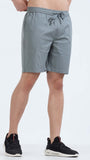 TAILORAEDGE Soft Cotton Basic Shorts In Steel Grey