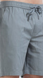 TAILORAEDGE Soft Cotton Basic Shorts In Steel Grey
