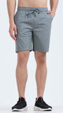 TAILORAEDGE Soft Cotton Basic Shorts In Steel Grey
