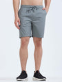 TAILORAEDGE Soft Cotton Basic Shorts In Steel Grey