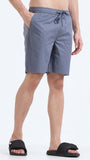 TAILORAEDGE Soft Cotton Basic Shorts In Stone Blue