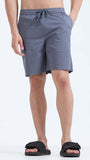 TAILORAEDGE Soft Cotton Basic Shorts In Stone Blue