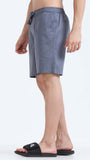 TAILORAEDGE Soft Cotton Basic Shorts In Stone Blue