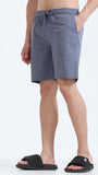 TAILORAEDGE Soft Cotton Basic Shorts In Stone Blue