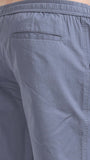 TAILORAEDGE Soft Cotton Basic Shorts In Stone Blue