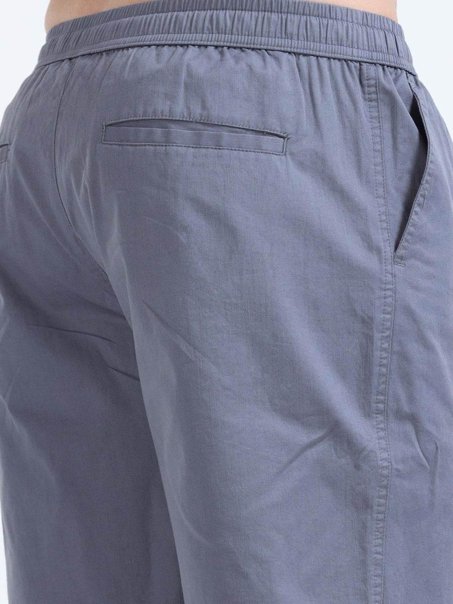 TAILORAEDGE Soft Cotton Basic Shorts In Stone Blue