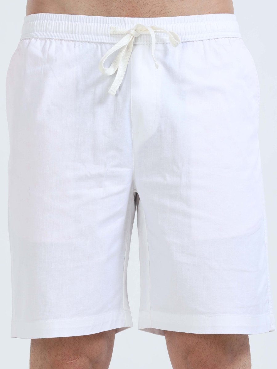 TAILORAEDGE Soft Cotton Basic Shorts In White