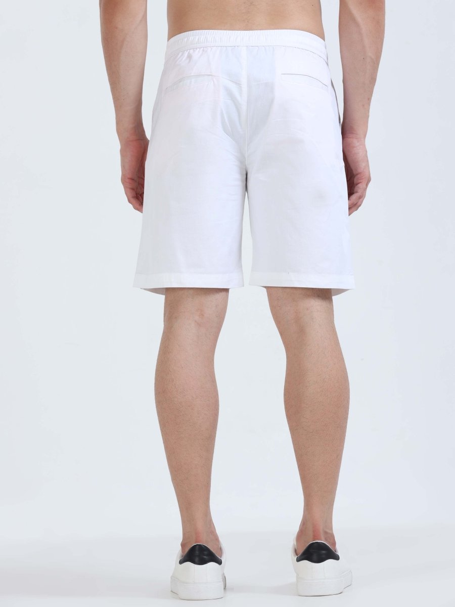 TAILORAEDGE Soft Cotton Basic Shorts In White