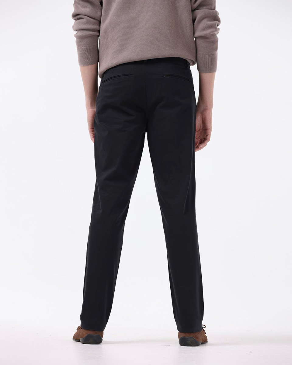 TAILORAEDGE Soft Cotton Chinos In Black