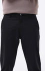TAILORAEDGE Soft Cotton Chinos In Black