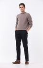 TAILORAEDGE Soft Cotton Chinos In Black