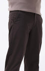 TAILORAEDGE Soft Cotton Chinos In Brown