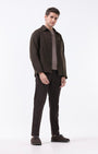 TAILORAEDGE Soft Cotton Chinos In Brown