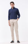 TAILORAEDGE Soft Cotton Chinos In Cream