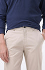 TAILORAEDGE Soft Cotton Chinos In Cream