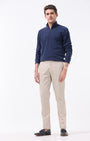 TAILORAEDGE Soft Cotton Chinos In Cream