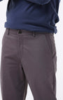 TAILORAEDGE Soft Cotton Chinos In Dark Grey