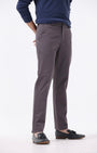 TAILORAEDGE Soft Cotton Chinos In Dark Grey