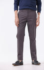 TAILORAEDGE Soft Cotton Chinos In Dark Grey