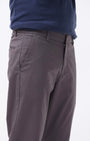 TAILORAEDGE Soft Cotton Chinos In Dark Grey