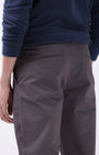 TAILORAEDGE Soft Cotton Chinos In Dark Grey