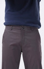 TAILORAEDGE Soft Cotton Chinos In Dark Grey