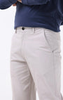 TAILORAEDGE Soft Cotton Chinos In Ecru