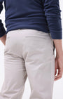 TAILORAEDGE Soft Cotton Chinos In Ecru