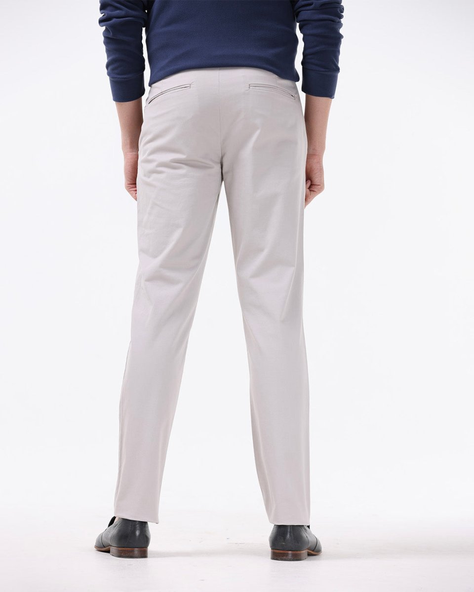 TAILORAEDGE Soft Cotton Chinos In Ecru