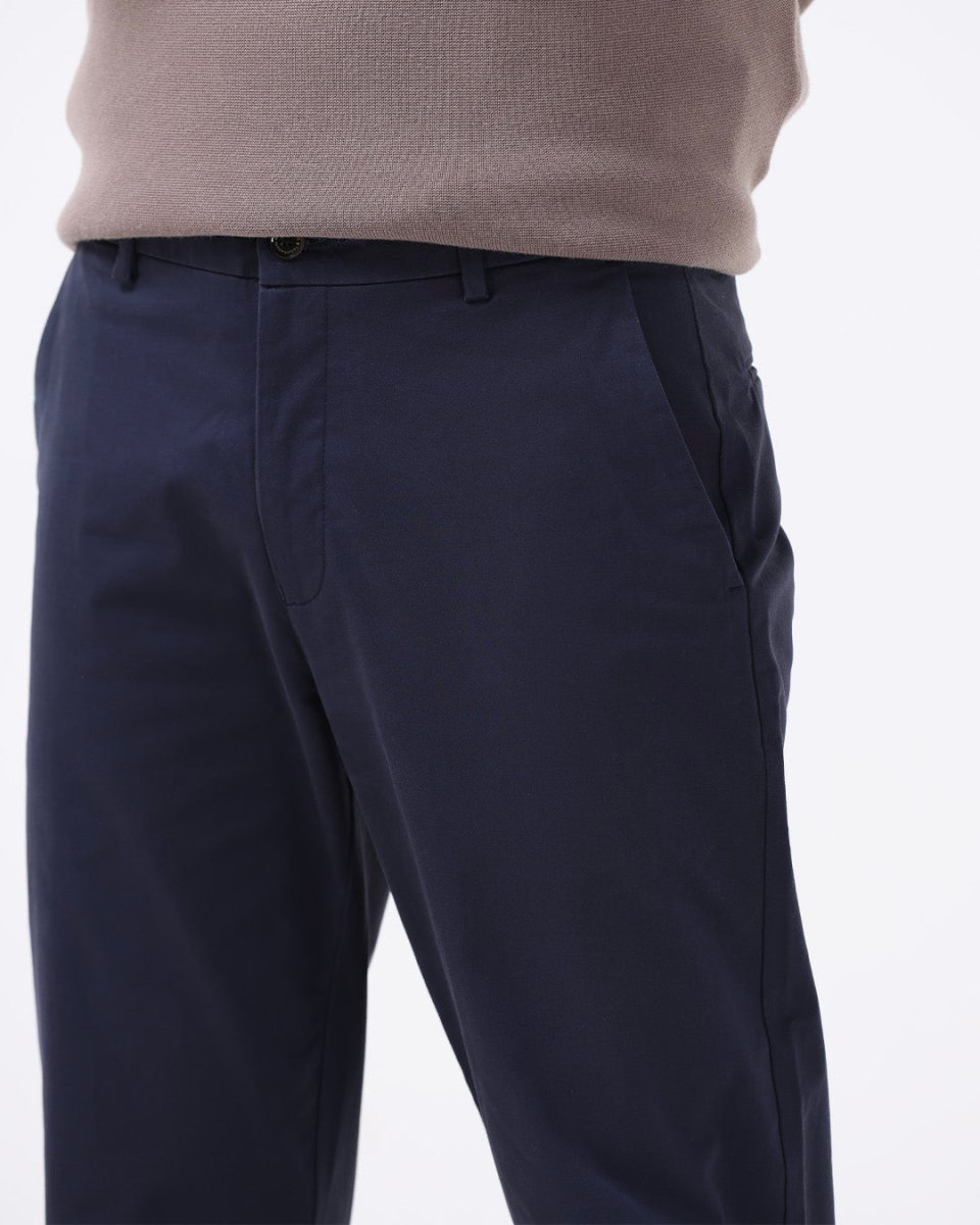 TAILORAEDGE Soft Cotton Chinos In Navy
