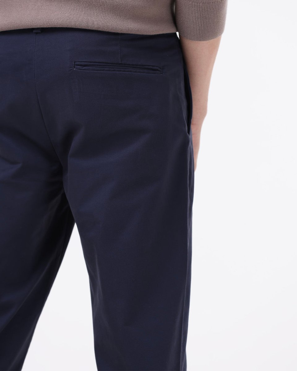 TAILORAEDGE Soft Cotton Chinos In Navy