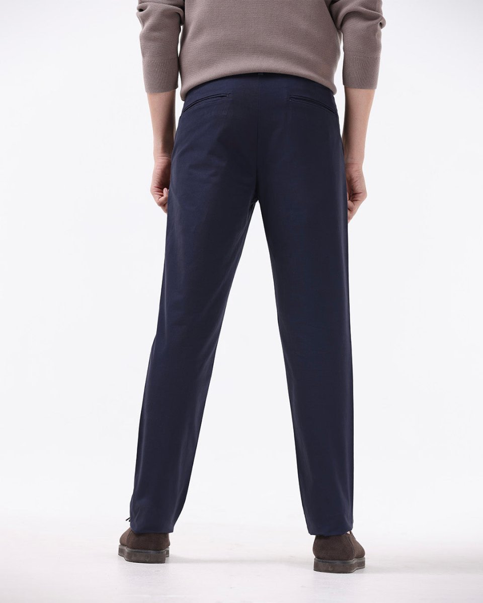 TAILORAEDGE Soft Cotton Chinos In Navy