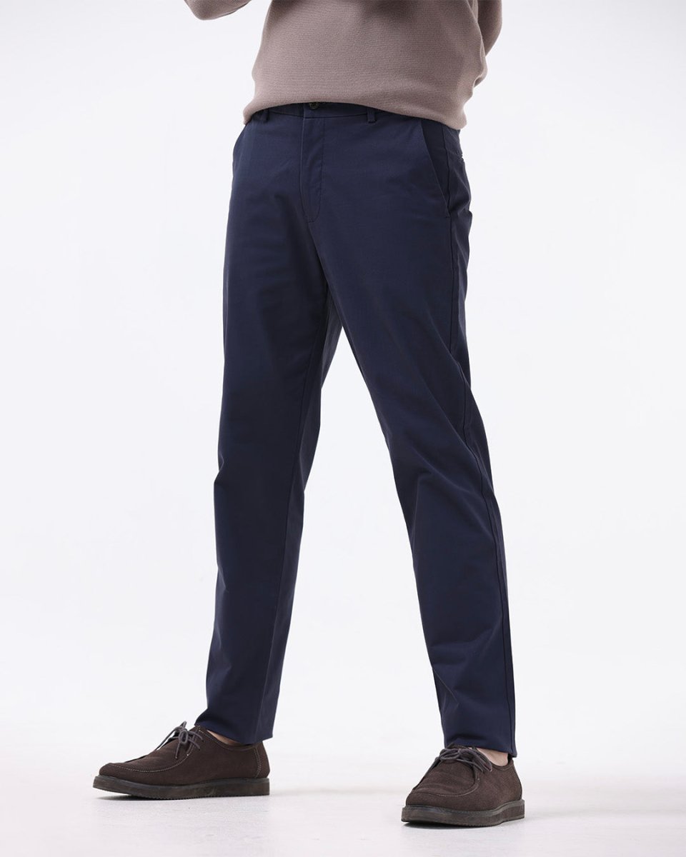 TAILORAEDGE Soft Cotton Chinos In Navy