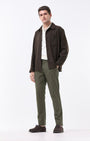 TAILORAEDGE Soft Cotton Chinos In Olive