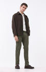 TAILORAEDGE Soft Cotton Chinos In Olive