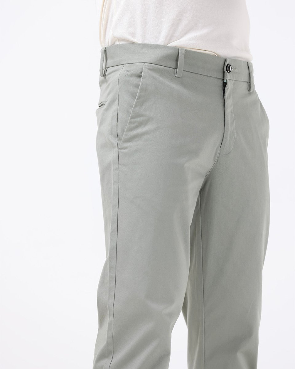 TAILORAEDGE Soft Cotton Chinos In Pista