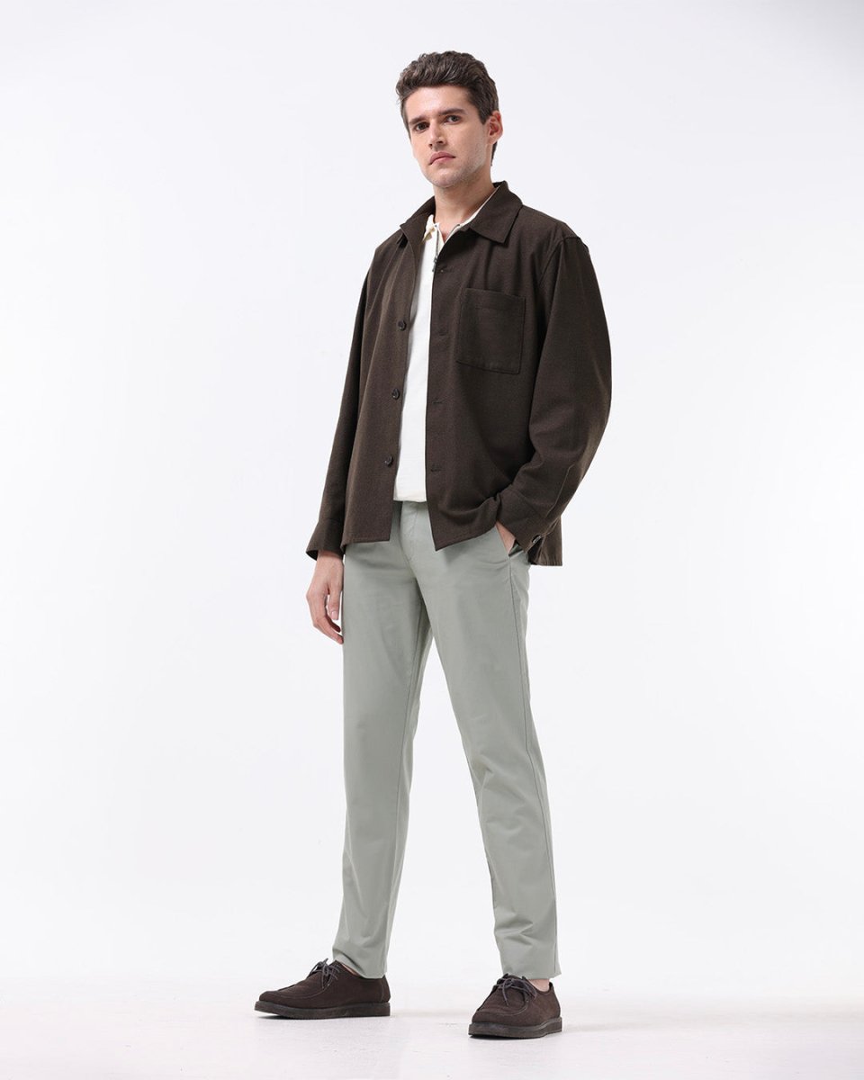 TAILORAEDGE Soft Cotton Chinos In Pista