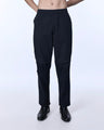 TAILORAEDGE Soft Cotton Relaxed Flexiwaist Pant In Black