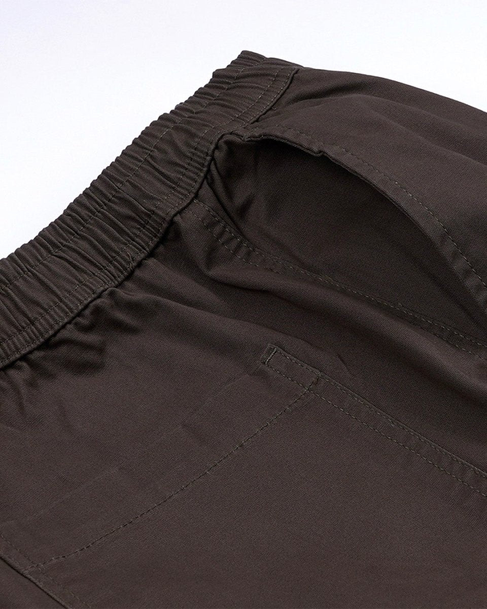 TAILORAEDGE Soft Cotton Relaxed Flexiwaist Pant In Brown