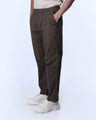 TAILORAEDGE Soft Cotton Relaxed Flexiwaist Pant In Brown