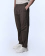 TAILORAEDGE Soft Cotton Relaxed Flexiwaist Pant In Brown